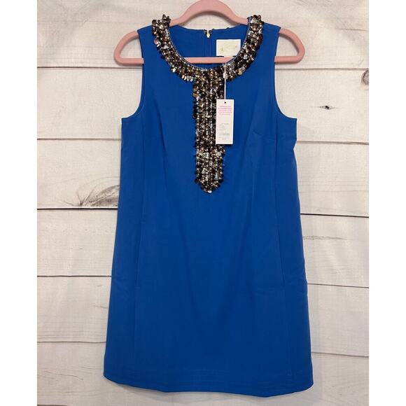 Lilly Pulitzer Dresses & Skirts - Lilly Pulitzer Size 2 Blue Dress Shell Pearl Accents Edita